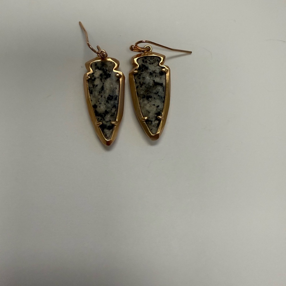Kendra Scott Gold and Black Geometric Earrings